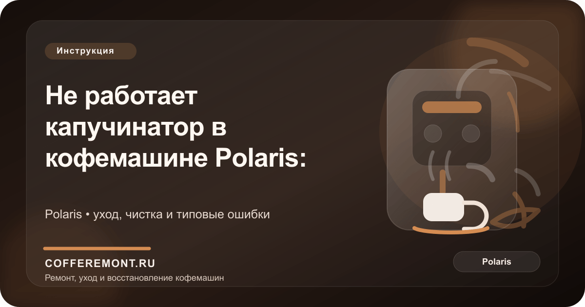 Не работает капучинатор в кофемашине Polaris: причины и ремонт