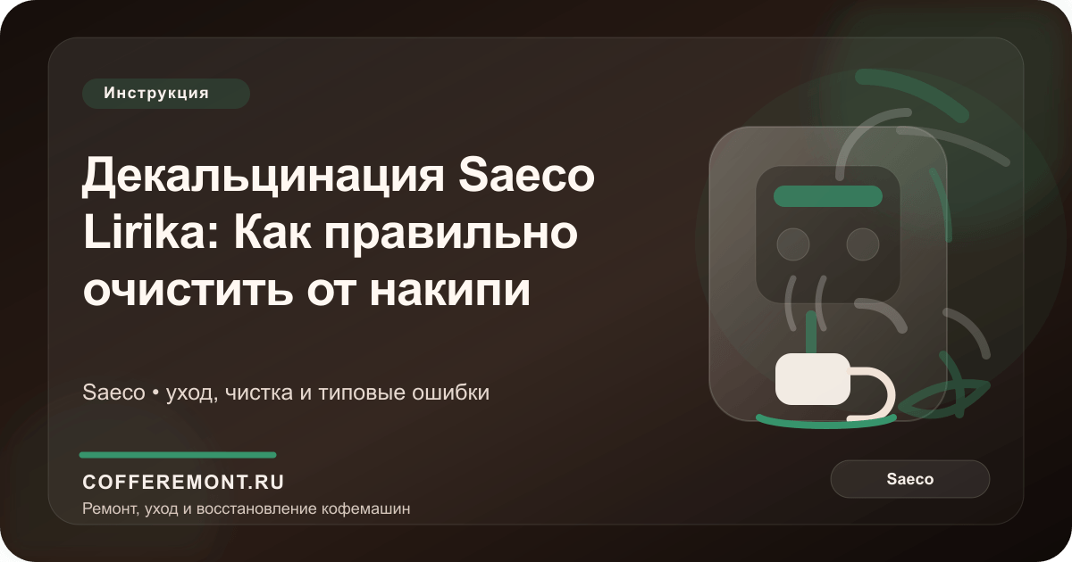 Декальцинация Saeco Lirika: Как правильно очистить от накипи (Calc Clean)