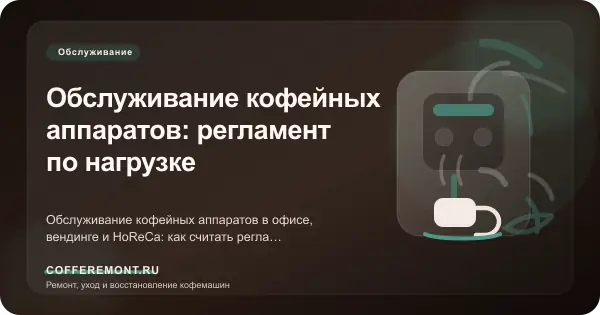 Обслуживание кофейных аппаратов: регламент по нагрузке