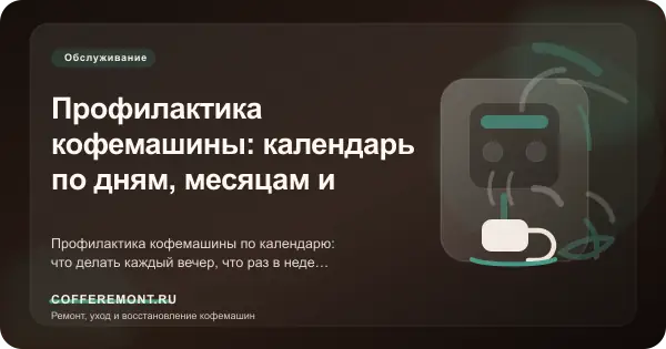 Профилактика кофемашины: календарь по дням, месяцам и году