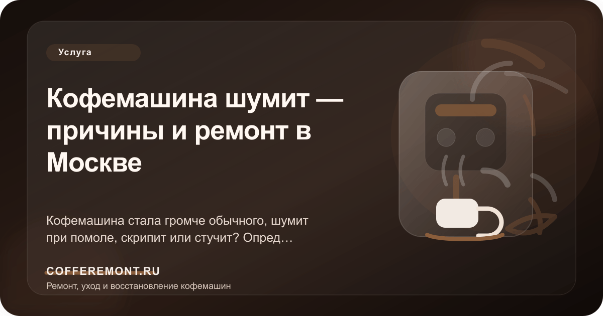 Кофемашина шумит — причины и ремонт в Москве